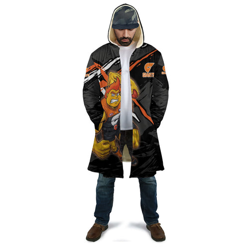 Greater Western Sydney Giants Cloak Orange Muscular Mascot Graphic - Abstract Paint Splatter Art