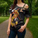 Greater Western Sydney Giants Cross Shoulder Shirt Orange Muscular Mascot Graphic - Abstract Paint Splatter Art