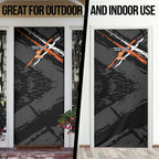 Greater Western Sydney Giants Door Cover Orange Muscular Mascot Graphic - Abstract Paint Splatter Art