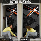 Greater Western Sydney Giants Door Cover Orange Muscular Mascot Graphic - Abstract Paint Splatter Art