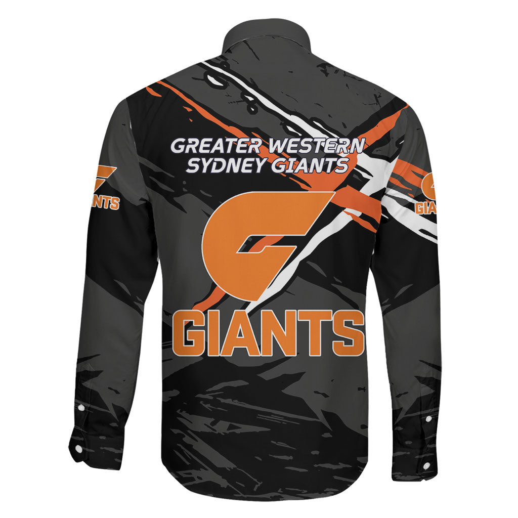 Greater Western Sydney Giants Family Matching Off Shoulder Short Dress and Hawaiian Shirt Orange Muscular Mascot Graphic - Abstract Paint Splatter Art