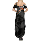 Greater Western Sydney Giants Family Matching Summer Maxi Dress and Hawaiian Shirt Orange Muscular Mascot Graphic - Abstract Paint Splatter Art
