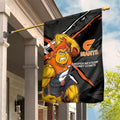 Greater Western Sydney Giants Garden Flag Orange Muscular Mascot Graphic - Abstract Paint Splatter Art