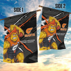 Greater Western Sydney Giants Garden Flag Orange Muscular Mascot Graphic - Abstract Paint Splatter Art