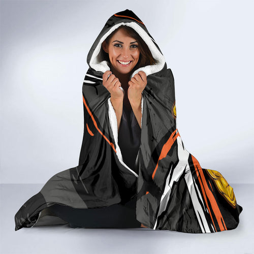 Greater Western Sydney Giants Hooded Blanket Orange Muscular Mascot Graphic - Abstract Paint Splatter Art