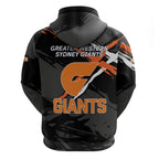 Greater Western Sydney Giants Hoodie Orange Muscular Mascot Graphic - Abstract Paint Splatter Art