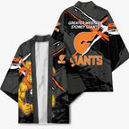 Greater Western Sydney Giants Kimono Orange Muscular Mascot Graphic - Abstract Paint Splatter Art