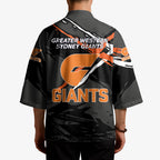 Greater Western Sydney Giants Kimono Orange Muscular Mascot Graphic - Abstract Paint Splatter Art