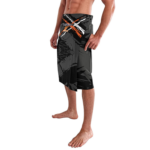 Greater Western Sydney Giants Lavalava Orange Muscular Mascot Graphic - Abstract Paint Splatter Art