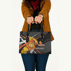 Greater Western Sydney Giants Leather Bag Orange Muscular Mascot Graphic - Abstract Paint Splatter Art