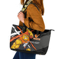 Greater Western Sydney Giants Leather Tote Bag Orange Muscular Mascot Graphic - Abstract Paint Splatter Art