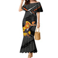 Greater Western Sydney Giants Mermaid Dress Orange Muscular Mascot Graphic - Abstract Paint Splatter Art