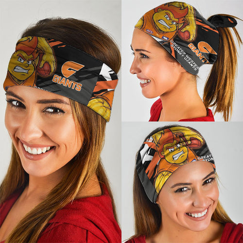 Greater Western Sydney Giants Neck Gaiter Orange Muscular Mascot Graphic - Abstract Paint Splatter Art