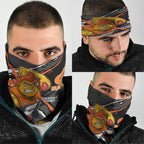 Greater Western Sydney Giants Neck Gaiter Orange Muscular Mascot Graphic - Abstract Paint Splatter Art
