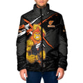 Greater Western Sydney Giants Padded Jacket Orange Muscular Mascot Graphic - Abstract Paint Splatter Art