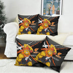 Greater Western Sydney Giants Pillow Cover Orange Muscular Mascot Graphic - Abstract Paint Splatter Art