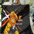 Greater Western Sydney Giants Quilt Orange Muscular Mascot Graphic - Abstract Paint Splatter Art