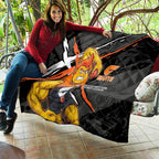 Greater Western Sydney Giants Quilt Orange Muscular Mascot Graphic - Abstract Paint Splatter Art