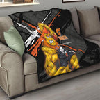 Greater Western Sydney Giants Quilt Orange Muscular Mascot Graphic - Abstract Paint Splatter Art
