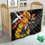 Greater Western Sydney Giants Quilt Orange Muscular Mascot Graphic - Abstract Paint Splatter Art