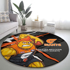 Greater Western Sydney Giants Round Carpet Orange Muscular Mascot Graphic - Abstract Paint Splatter Art