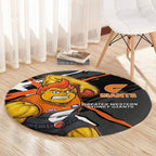 Greater Western Sydney Giants Round Carpet Orange Muscular Mascot Graphic - Abstract Paint Splatter Art