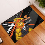 Greater Western Sydney Giants Rubber Doormat Orange Muscular Mascot Graphic - Abstract Paint Splatter Art