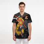 Greater Western Sydney Giants Scrub Top Orange Muscular Mascot Graphic - Abstract Paint Splatter Art
