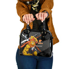 Greater Western Sydney Giants Shoulder Handbag Orange Muscular Mascot Graphic - Abstract Paint Splatter Art