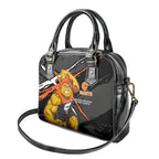 Greater Western Sydney Giants Shoulder Handbag Orange Muscular Mascot Graphic - Abstract Paint Splatter Art