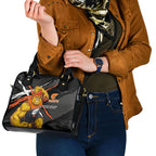 Greater Western Sydney Giants Shoulder Handbag Orange Muscular Mascot Graphic - Abstract Paint Splatter Art