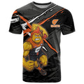 Greater Western Sydney Giants T Shirt Orange Muscular Mascot Graphic - Abstract Paint Splatter Art