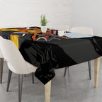 Greater Western Sydney Giants Tablecloth Orange Muscular Mascot Graphic - Abstract Paint Splatter Art