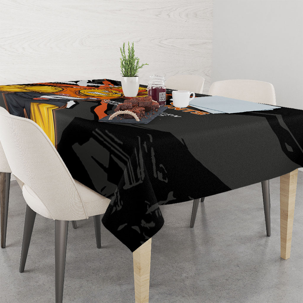 Greater Western Sydney Giants Tablecloth Orange Muscular Mascot Graphic - Abstract Paint Splatter Art