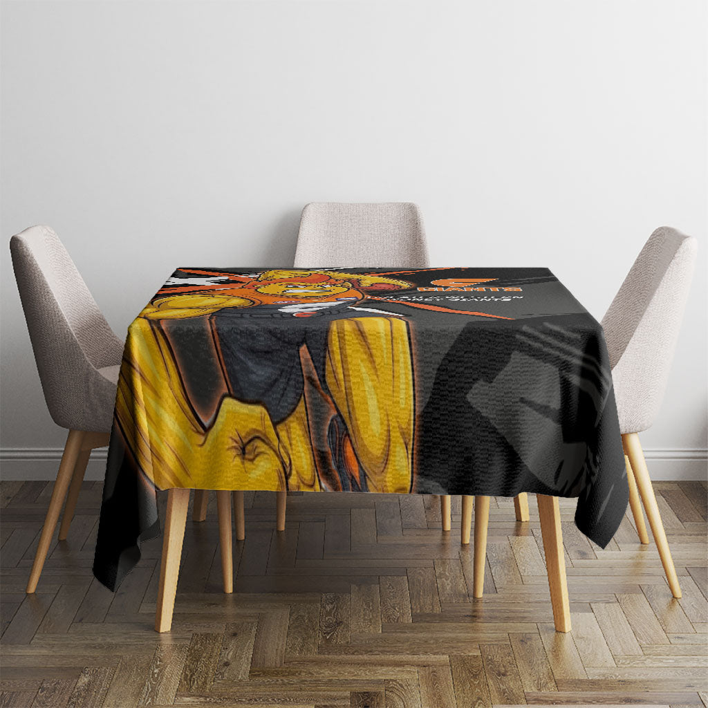 Greater Western Sydney Giants Tablecloth Orange Muscular Mascot Graphic - Abstract Paint Splatter Art