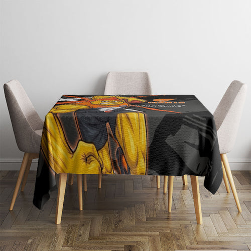 Greater Western Sydney Giants Tablecloth Orange Muscular Mascot Graphic - Abstract Paint Splatter Art
