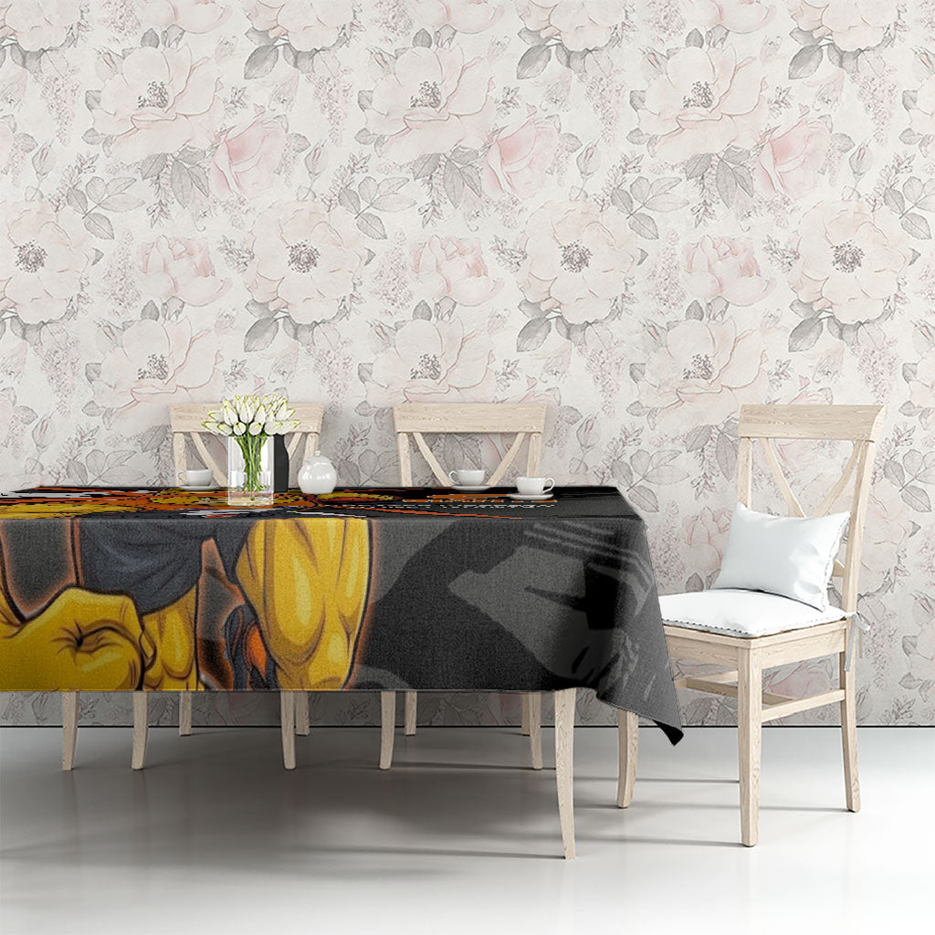 Greater Western Sydney Giants Tablecloth Orange Muscular Mascot Graphic - Abstract Paint Splatter Art