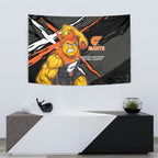 Greater Western Sydney Giants Tapestry Orange Muscular Mascot Graphic - Abstract Paint Splatter Art