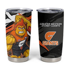 Greater Western Sydney Giants Tumbler Cup Orange Muscular Mascot Graphic - Abstract Paint Splatter Art