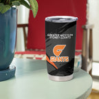 Greater Western Sydney Giants Tumbler Cup Orange Muscular Mascot Graphic - Abstract Paint Splatter Art