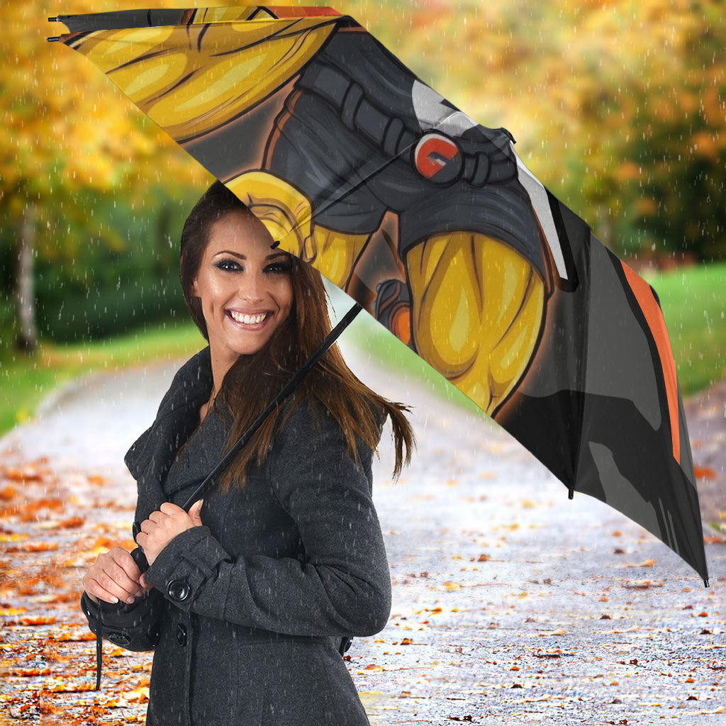 Greater Western Sydney Giants Umbrella Orange Muscular Mascot Graphic - Abstract Paint Splatter Art