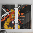 Greater Western Sydney Giants Window Curtain Orange Muscular Mascot Graphic - Abstract Paint Splatter Art