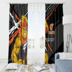Greater Western Sydney Giants Window Curtain Orange Muscular Mascot Graphic - Abstract Paint Splatter Art