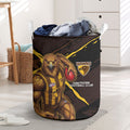 Hawthorn Football Club Laundry Basket Hawks Muscular Mascot Graphic - Abstract Paint Splatter Art