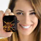 Hawthorn Football Club AirPods Case Hawks Muscular Mascot Graphic - Abstract Paint Splatter Art