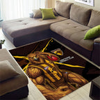 Hawthorn Football Club Area Rug Hawks Muscular Mascot Graphic - Abstract Paint Splatter Art