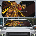 Hawthorn Football Club Auto Sun Shade Hawks Muscular Mascot Graphic - Abstract Paint Splatter Art