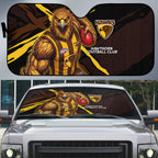Hawthorn Football Club Auto Sun Shade Hawks Muscular Mascot Graphic - Abstract Paint Splatter Art