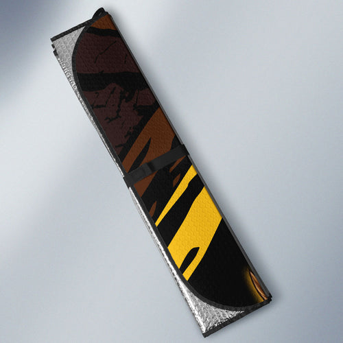 Hawthorn Football Club Auto Sun Shade Hawks Muscular Mascot Graphic - Abstract Paint Splatter Art