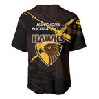 Hawthorn Football Club Baseball Jersey Hawks Muscular Mascot Graphic - Abstract Paint Splatter Art